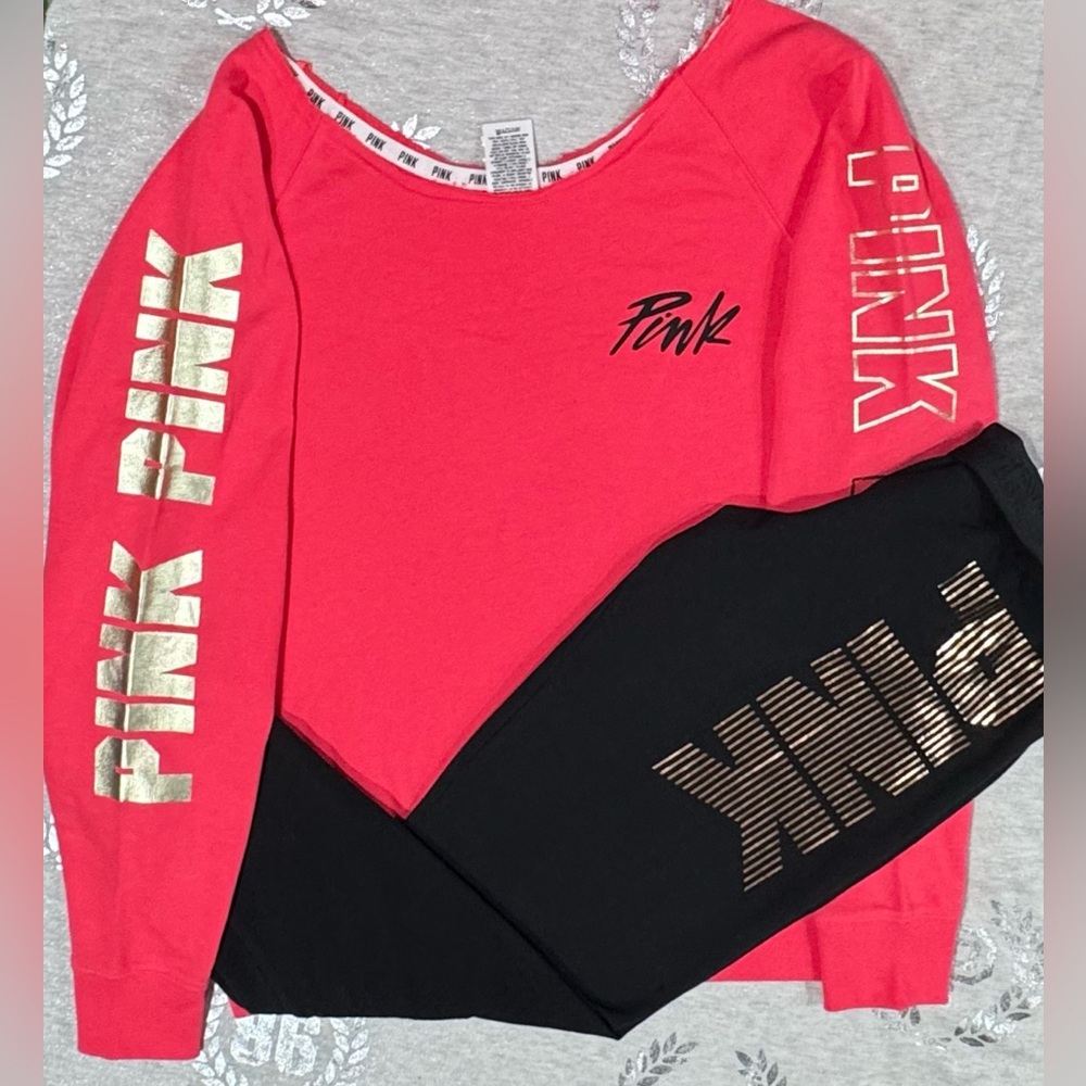 VS PINK NETALLIC FOIL RETRO SET MEDIUM NWT/NWOT